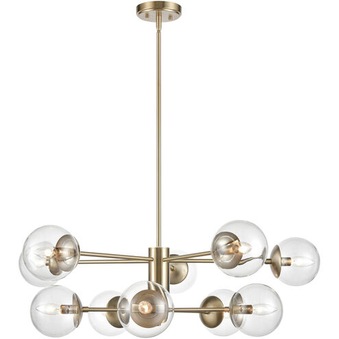 Avell 10 Light 36 inch Modern Gold Chandelier Ceiling Light